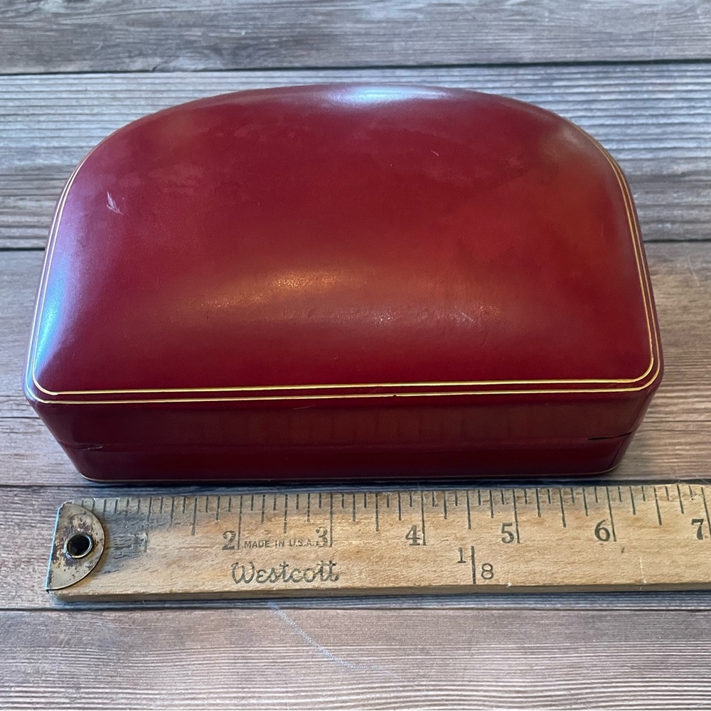 Antique/vintage Leather Jewelry/Trinket Box ~ Italy - Picture 10 of 11